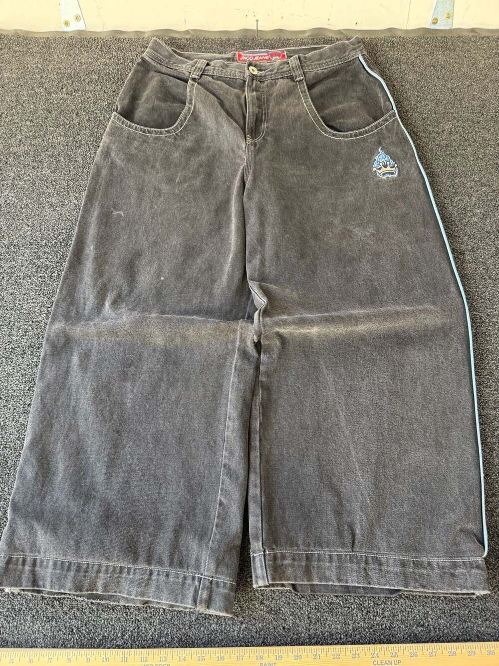 JNCO Jeans Crown Logo Wide Leg Denim Pants 34W x 32L
